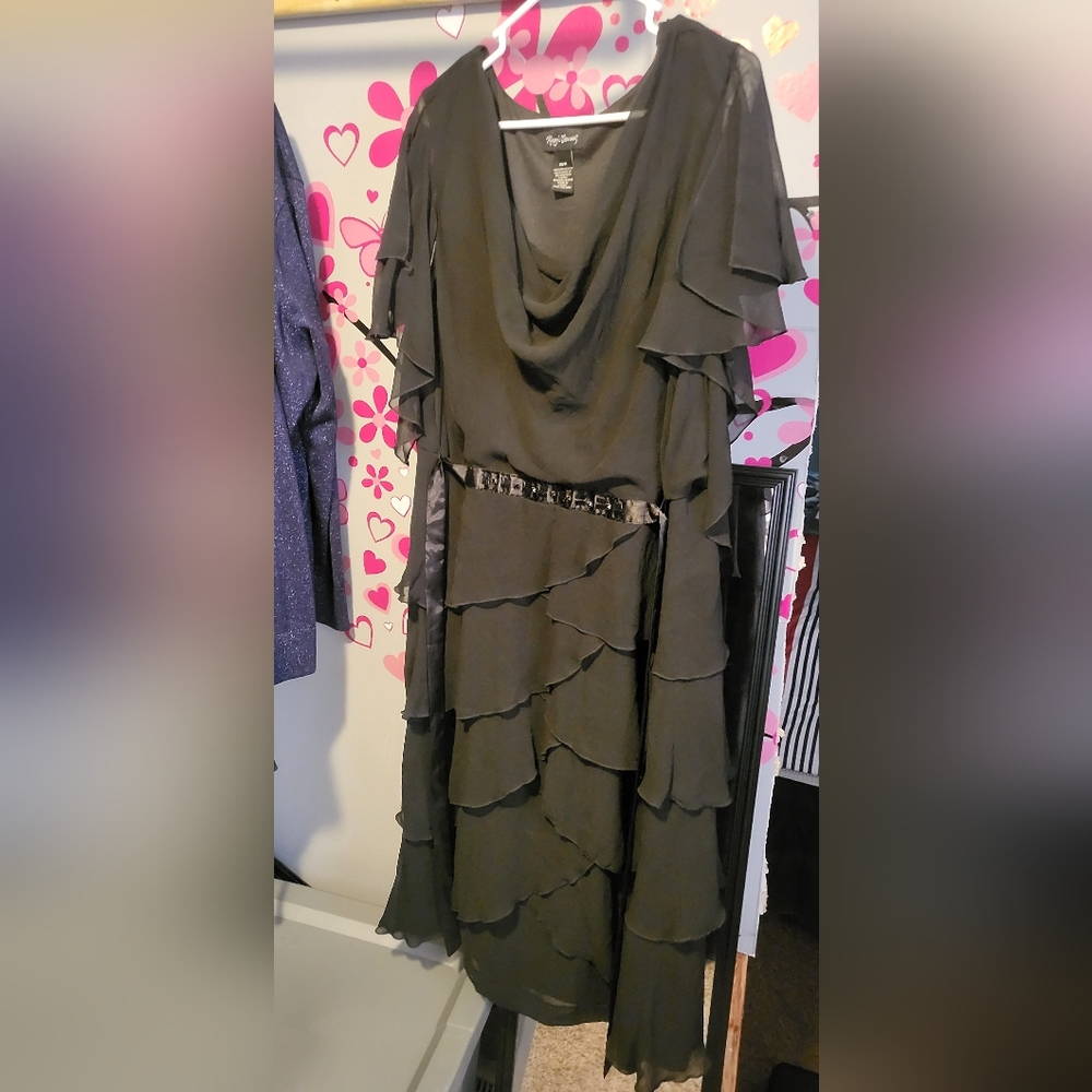 Elegant Black Ruffled Dress